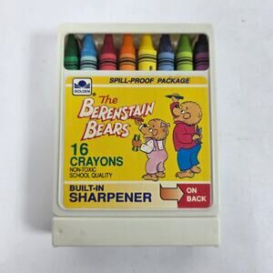 vintage 1991 The Berenstain Bears 16-count Built in Sharpener Spill proof box